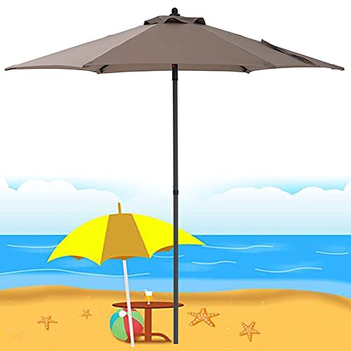 Parasol de jardin 218cm couleur tan idéal pour les déjeuners ombragés en terrasse