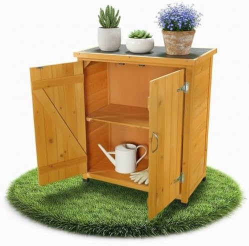 Armoire de jardin en bois d'épicéa Melko - 75 × 40 × 90 cm (L x l...