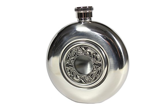 Irish Whiskey Flask Stainless Steel Flask 5 Fl. Oz. Book of Kells Design