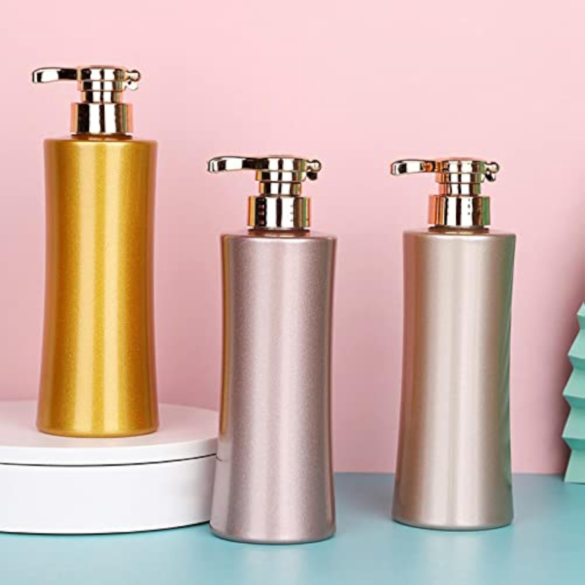 Gold Soap Dispenser Lotion Bottle with Refillable Pump