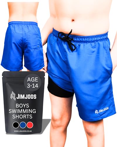 JIMJOOS Boys Swimming Shorts (Ages 3-14) â€“ Quick-Dry 