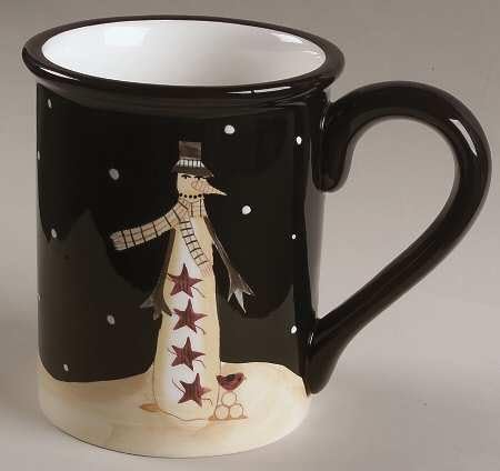 Midnight Snowman Mugs Becca Barton, Set of 4