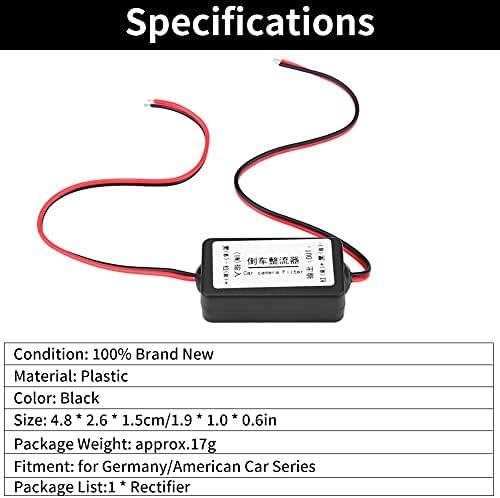 12 Volt Rectifier, 12V DC Car Filter Rectifier Reverse Camera Power Relay Capacitor Filter Backup Camera Power Relay Filter for Germany/American Car Series