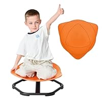 Autism Swivel Chair for Kids, Spinning Shield Sensory Toys Chair for Training Body Coordination & Balance Physical Therapy, Sit and Spin for Autistic Kids (Orange)
