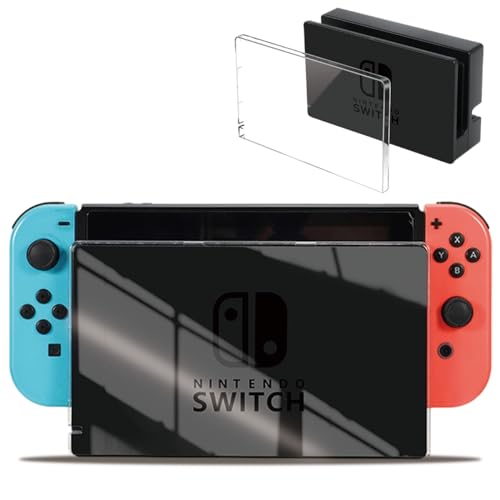 Faceplate Cover for Nintendo Switch Dock, Anti-Scratch Switch Dock Cover Clear Hard PC Replacement Shell Protective Cover for Switch Charging Dock, Transparent