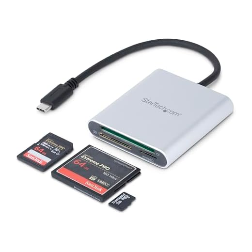 StarTech.com USB 3.0 Flash Memory Multi-Card Reader/Writer with USB-C - SD microSD and CompactFlash Card Reader w/ Integrated USB-C Cable (FCREADU3C)