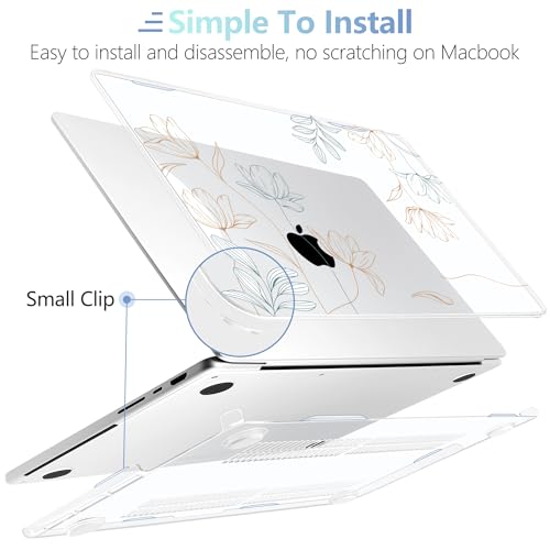 Image of MEEgoodo Case for M5 MacBook Pro 16 inch Case 2026 2024 2023 2021 with M5 M4 M3 M2 M1 Pro /Max Chip, Fit Model A3429 /A3428 /A3403 /A3186 /A2991 /A2780 /A2485, Engraving Floral