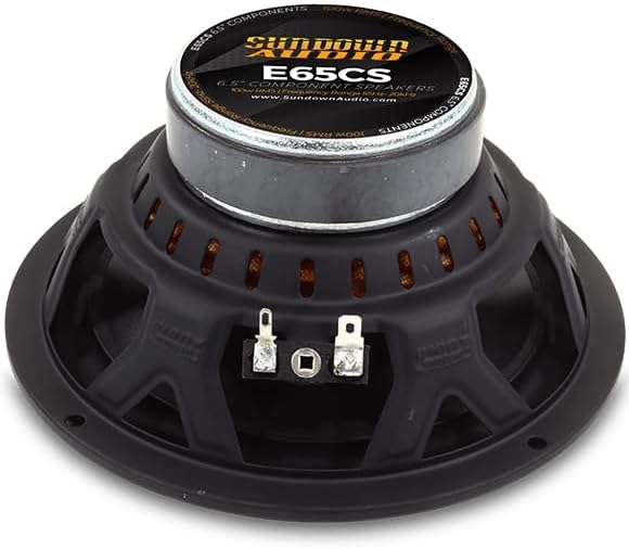 Sundown Audio E-6.5CS 6.5" Component Speaker Set - 2-Way Car Audio System with Titanium Tweeters & Poly Cone - 60W RMS, 4-Ohm - High Sensitivity, Grilles Included for Clear, Powerful Sound