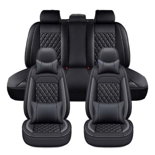 に適用日産エクストレイル T33/SNT33型 T32系 車用シートカバー ナッパレザー 肌に優しい 通気性 耐久性 耐摩耗性 四季通用 5 人乗り 分割式シート シリコン粒子底布で確実に防滑 耐磨耗 座席保護(黒灰縞,枕付き)