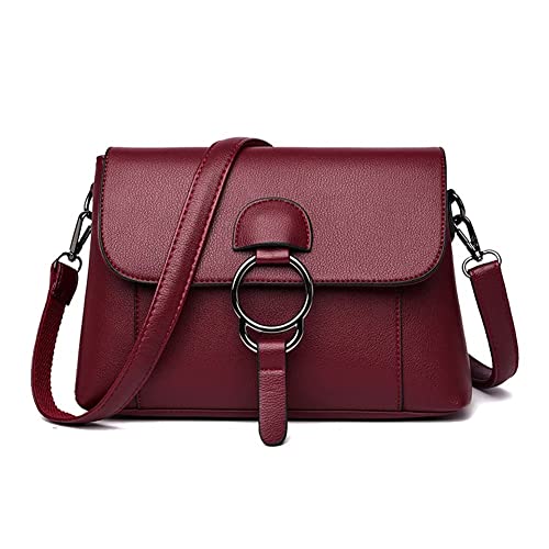Bolso crossbody de cuero vegano para mujer multi-bolsillos miniatura 1