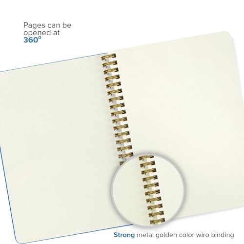 Image of SOLO Velvet Finish Spiral Notebook | A5 Size, 160 Unruled Pages, 80 GSM | Fountain Pen Friendly Premium Journal for Sketching & Writing