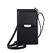 Produktbild Frauen Geldbörse Handy Mini Tasche Karte Tasche Brieftasche Umhängetasche Leder Geld Umhängetasche Brieftasche (Schwarz)