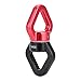 Arrampicata Girevole in Lega di Alluminio Triangolare Dispositivo di Rotazione 30KN 360 Gradi Girevole Connettore per Amaca Arrampicata su Roccia Formazione Swing Ingegneria Yoga(Rosso Nero)
