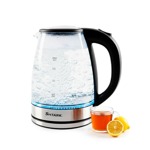 La Mejor Recopilación de Tetera Electrica Walmart , listamos los 10 mejores. 43 SHTARK Tetera Eléctrica de Vidrio 2L - Hervidor de Agua Rápido 1000W, Iluminación LED Azul, 110V/60Hz - Ebullición Veloz y Diseño Moderno para tu Cocina