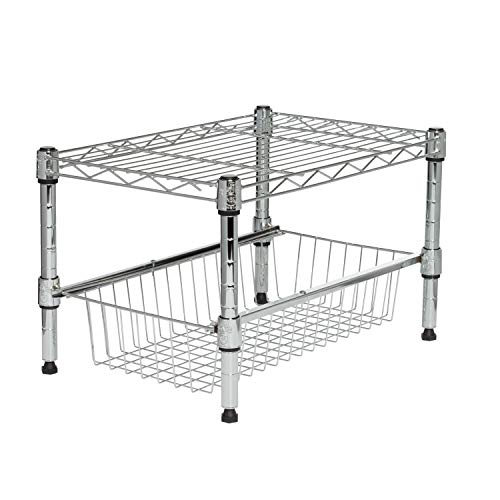 Honey-Can-Do Stacking Cabinet Organizer Chrome