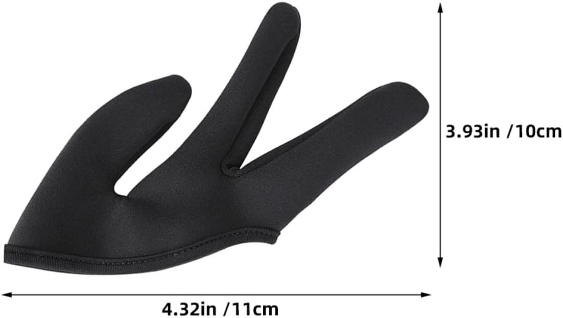 SHOWERORO Heat Resistant Hair Styling Gloves for Fingers with Comfortable Fit and Reliable Protection 2pcs Cotton Material Black Three Finger Design Suitable for Home Use and Salon Use
