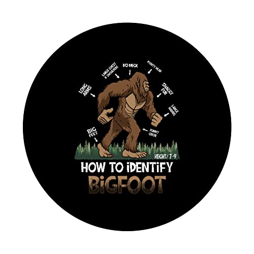 How to Identify Bigfoot Yeti Sasquatch Costume Kids Adults PopSockets Swappable PopGrip, Black - Image 3