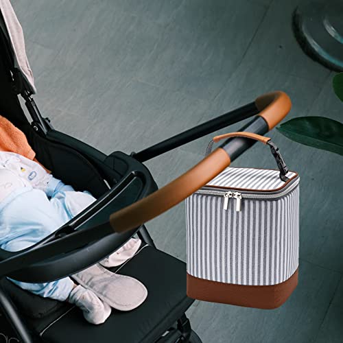 Babeyer Breast Milk Cooler Bag With Ice Pack Fits 4 Baby Bottles Up To 9 Ounce, Baby Bottle Bag Great For Nursing Mom Daycare, Strap #TOP6