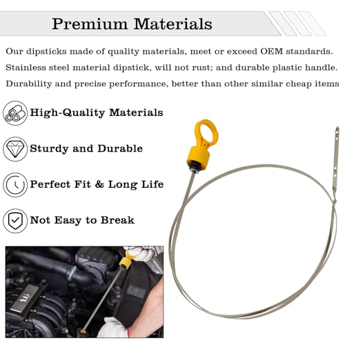 Image of 53034117AB Transmission Fluid Dipstick, Compatible with Dodge Ram 2500 3500 6.7L 68RFE 2007-2022, Transmission Fluid Level Indicator, Replace 53034117AA