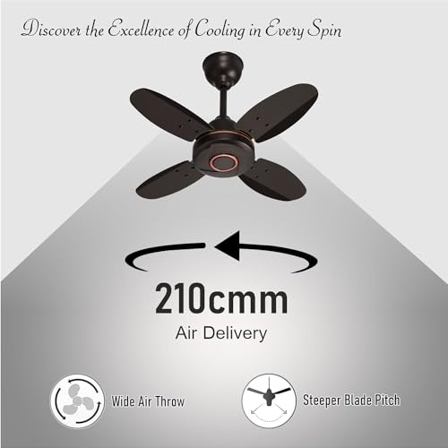 Image of Small Ceiling Fan, 4 Blade Indoor Fan High-Speed 2-Year Warranty Small Fan for Kitchen, Balcony & Small Room (24 Inch) (Pack of 1)