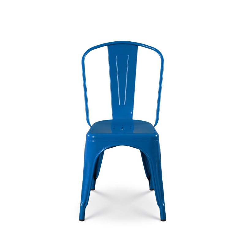 Kosmi - Chaise en métal Bleu Style Industriel - Finition Brillant | Style industriel, Finition brillant