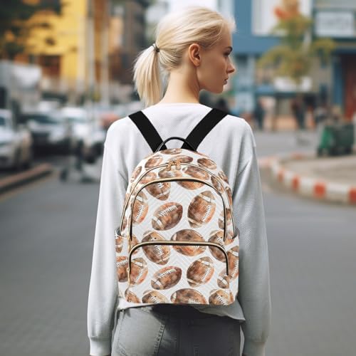 Image of ALAZA Rugby Watercolor American Football Women Backpack Purse Ladies Fashion Shoulder Bag Daypack Travel Bag 10L