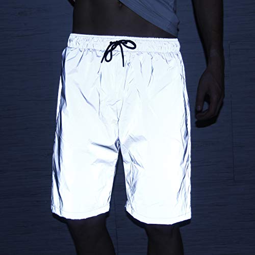 LZLRUN Reflective Shorts Pants Men Fluorescent Trousers Casual Night Jogger3