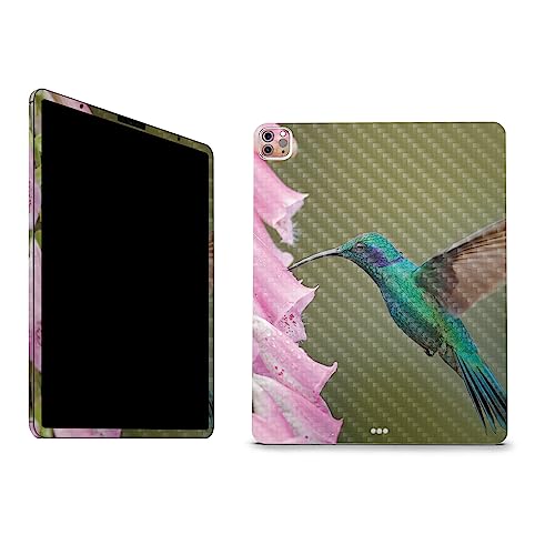 Image of MightySkins Carbon Fiber Skin Compatible with Apple iPad Pro 12.9 inch M2 6th Gen (2022) Full Wrap Kit - Hummingbird | Protective, Durable Textured Carbon Fiber Finish | Easy to Apply | Made in The USA