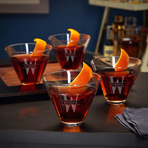 Personalized Stemless Martini Glasses, Set of 4 (Custom Product)