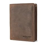 Berliner Bags Oliver Cartera de Piel Auténtica para Hombre con Protección RFID, Monedero y 15 Ranuras para Tarjetas – Marrón