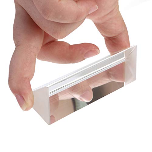 ULTECHNOVO Espelho óptico de Cristal de Prisma Triangular de Vidro óptico de Espelho para O Ensino d