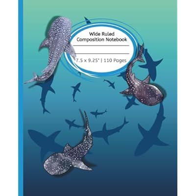 Whale Shark Wonders Wide Ruled Composition Journal Notebook