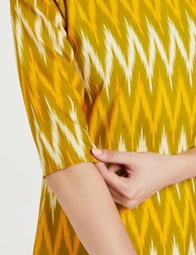 Image of Great Choice Stylish Women's Crepe Yellow Color Floral Printed Straight Kurti (C-350)