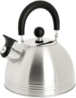 Mr. Coffee Carterton 1.5 Quart Stainless Steel Whistling Tea Kettle, Silver