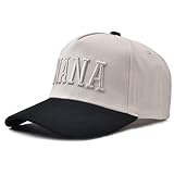 Nana Gifts- 3D Embroidered Nonna Trucker Hat Adjustable Cotton Baseball Caps for Grandma Grandparent Black