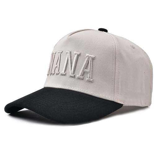 Nana Gifts- 3D Embroidered Nonna Trucker Hat Adjustable Cotton Baseball Caps for Grandma Grandparent Black