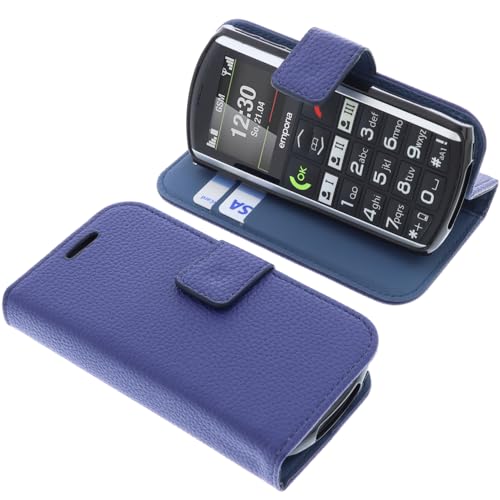 foto-kontor Tasche kompatibel mit Emporia Simplicity Book Style blau Schutz Hülle Buch