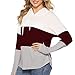 Produktbild Frühling   New Women's Wear Langarm gestrickt Matching Hat Wear Splice Hoodies Mode Kontrast Top