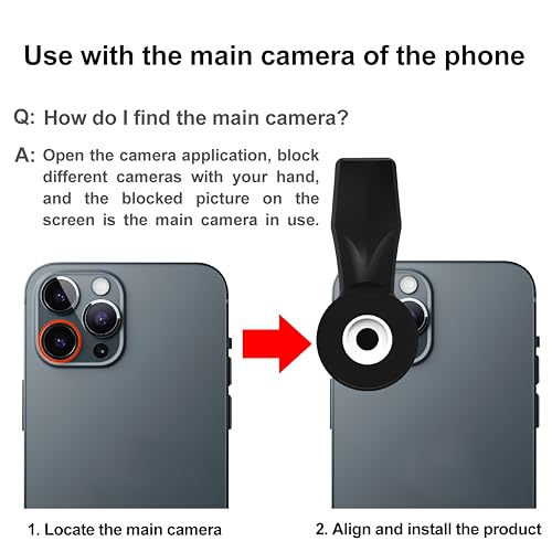 Veedzoens 60mm Telephoto Lens for iPhone Android Smartphone, Compatible with SmallRig NEEWER Phone Cage, with 17mm Thread Universal Phone Lens Clip and Black Portable Bag