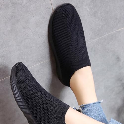 Women's Athletic Walking Shoes Slip On Casual Knit Mesh Breathable Comfortable Tennis Workout Sock Sneakers Non-Slip Work Jogging Fitness Road Running Lightweight Sport Fashion Sneaker4