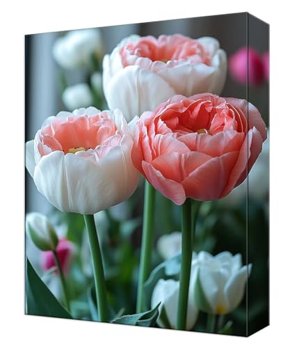 Peinture par Numéro Fleur Anti-Stress : Kit Complet 60x80cm avec Acrylique et Pinceaux