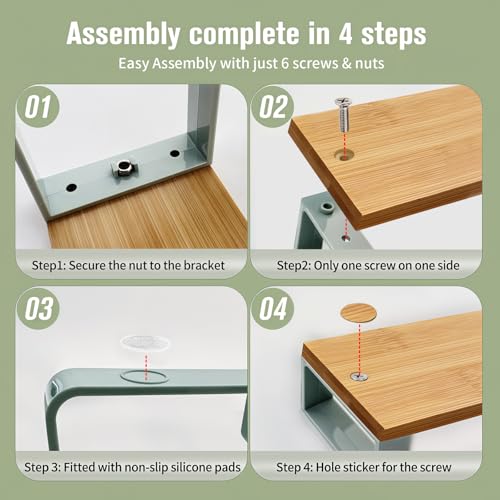 Bathroom Counter Organizer, Cologne Organizers for Women, Natural Bamboo by mengbu - Used condition - Image 5