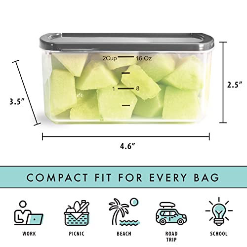 Fit & Fresh 225Hl Cup Portion Control Container Set, 2, Green #TOP2
