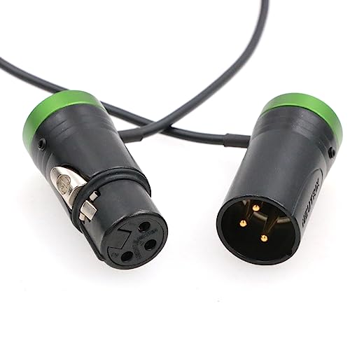 SZRMCC XLR Cable XLR 3 Pin Male to3 Pin XLR Female Low-Profile Audio Cable for Sound Devices 633 688 788T 302 552 Zaxcom Recorder Device Zoom F8 (Green Cap) - Image 3