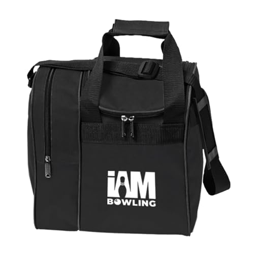 Logo Infusion Bowling Ball Bag with Shoe Compartment, Holds up to Size 11 Shoes and one bowling ball, Black