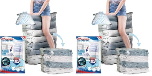 Image of TAILI 12 Pack Vacuum Storage Bags, Jumbo Cube (31x40x15 Inch), Extra Large Vacuum Seal Bags for Clothing, Comforters, Blankets, Pillow, Bedding, Closet Organization Space Saving, Cream