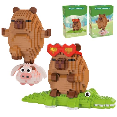 VEQENIFY Capybara - Kit de construction Capybara - Mini blocs de construction - Avec manuel d'utilisation (français non garanti) - Blocs de construction mignons - Cadeau pour filles et garçons