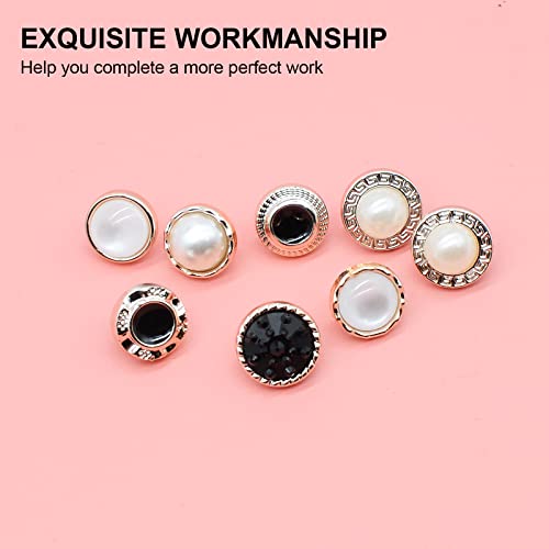 Oelffow 100Pcs Round Assorted Pearl Buttons, Resin White Pearl Button, Vintage Clothes Sewing Button(10Mm,11Mm,12Mm) With Storage Box, For Crafts Wedding Dress Diy Project #TOP3
