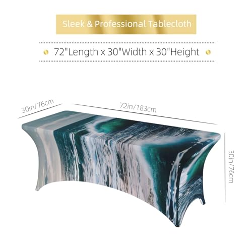 Nappe rectangulaire extensible contre les taches sur table ovale - 7
