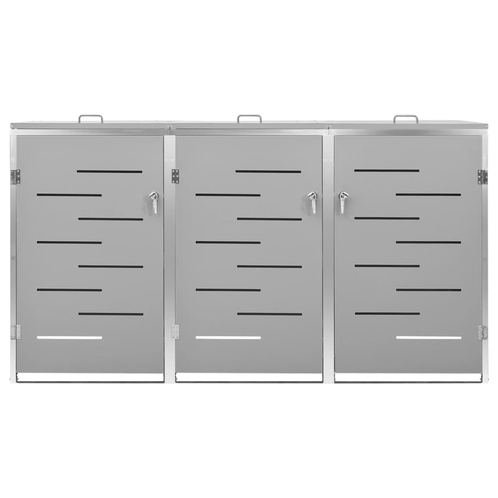 Refined Mülltonnenbox für 3 Tonnen 207x77,5x115 cm Edelstahl